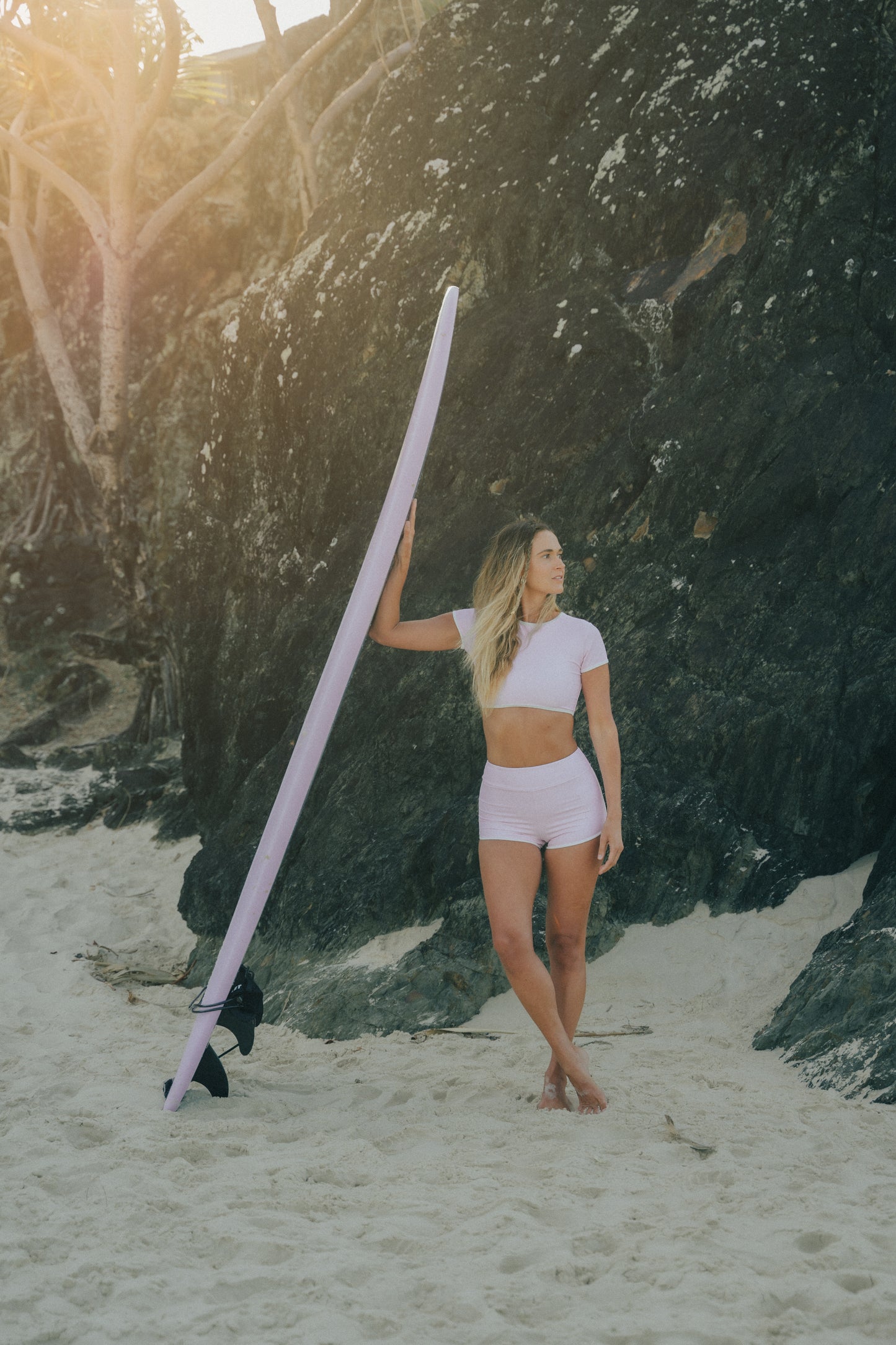 Surf Eco Crop Top in Pink